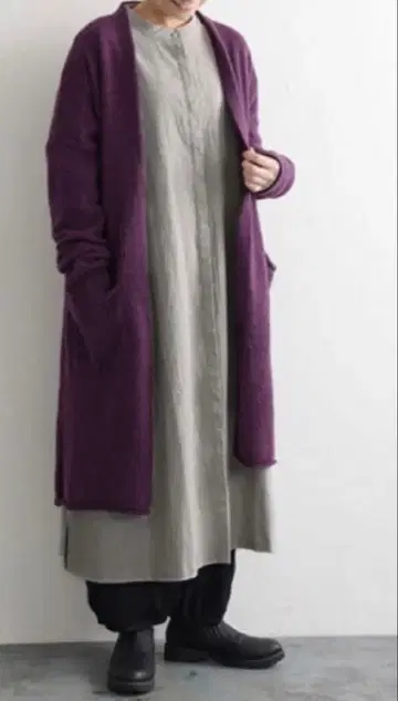 08mab 롱 가디건 알파카 혼방 빅 사이즈