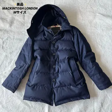 새상품급 매킨토시 런던 다운 자켓 클럽 체크 네이비