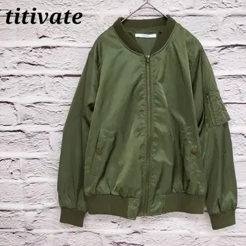 티티베이트 밀리터리 자켓 블루종 점퍼 풀 집업 카키