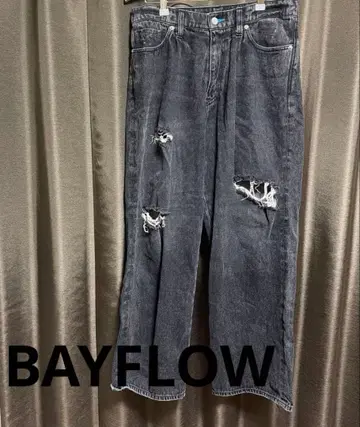 BAYFLOW 와이드 팬츠 데님 블랙