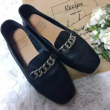 새상품급 Recipe 로퍼 블랙 골드 체인 23