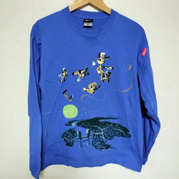 헤드 구니 캐릭터 프린트 롱 T 파랑 L 사이즈