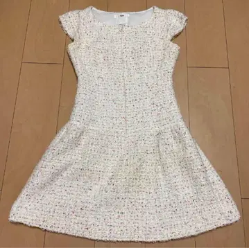 르네 프론트 지퍼 트위드 원피스 36