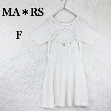 [마즈] 미니 무릎 기장 반팔 원피스 F 화이트 펄 비쥬 장식