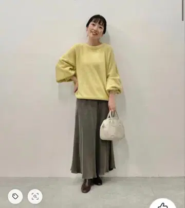 미사용 비어즐리 FOX 혼방 퍼프 슬리브 니트 정가 27,500