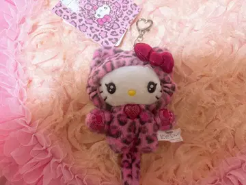 산리오 헬로키티 마스코트 홀더 갸루 고양이 새상품 키티 인형 표범 무늬