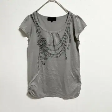 A485 언타이틀/T셔츠/프린트/M/그레이/일본제