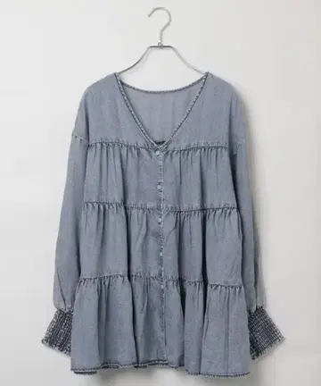 글로벌 워크 세코 프로듀스/에어리 릴랙스 데님 블라우스