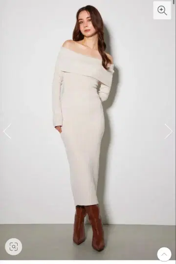 rienda 오프숄더 니트 원피스