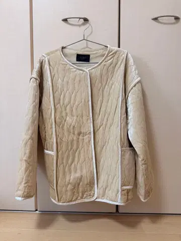 BEAMS HEART 벨로아 퀼팅 자켓 베이지