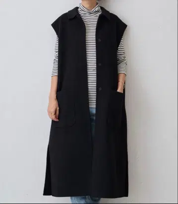 새상품 비어즐리 베스트 코트 블랙