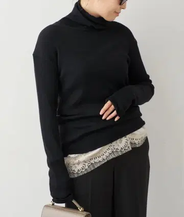 새상품급 Deuxieme Classe rib 터틀 니트 블랙