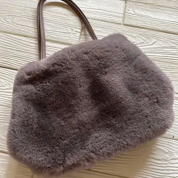 Reflect 복슬복슬 퍼 토트백 그레이 라벤더