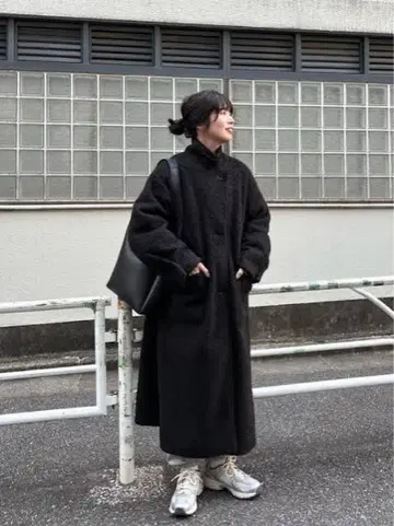 Kastane 울 혼방 하이넥 롱 코트