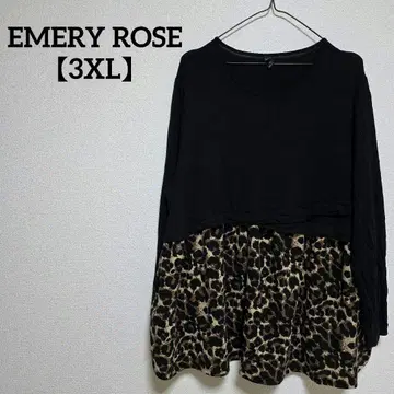 EMERY ROSE [ 3XL ] 블랙 레오파드 무늬 튜닉
