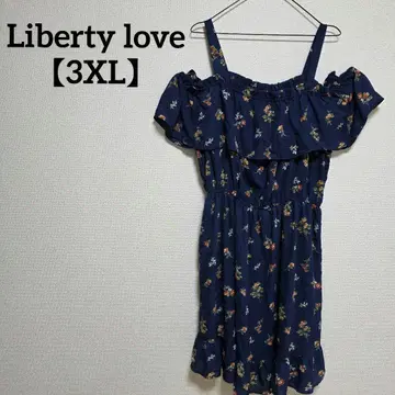 Liberty love [ 3XL ] 네이비 오프숄더 원피스 꽃무늬