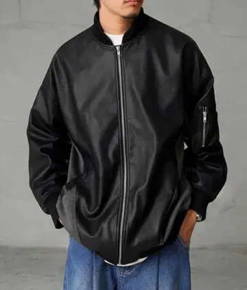 antiqua 집업 가죽 자켓 MA-1 ( Onesize )