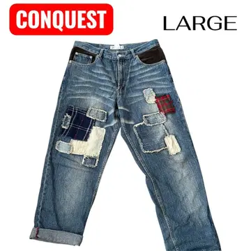 CONQUEST 패치워크 데님 팬츠 LARGE