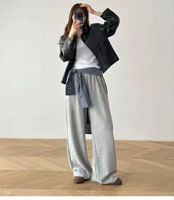 캐널진 와이드 레그 스웨트 팬츠