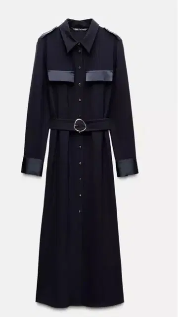 ZARA 네이비 셔츠 원피스 허리 벨트 포함