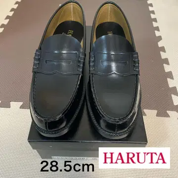 HARUTA 6560 블랙 로퍼 28.5cm 4E 인조 가죽
