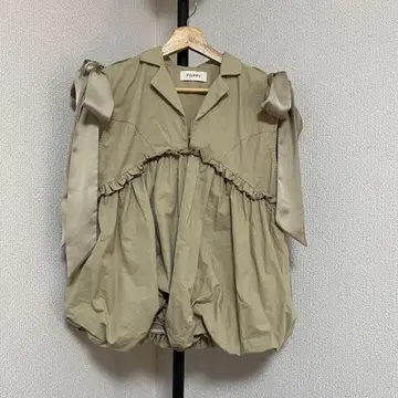 poppy 베이지 튜닉 리본