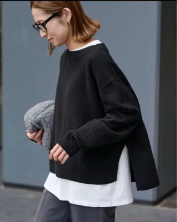 프레임워크 울 나일론 풀오버 니트