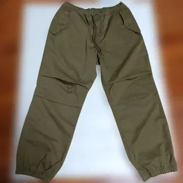 Johnbull 코튼 팬츠 허리 밴딩 올리브 그린 남성용 M