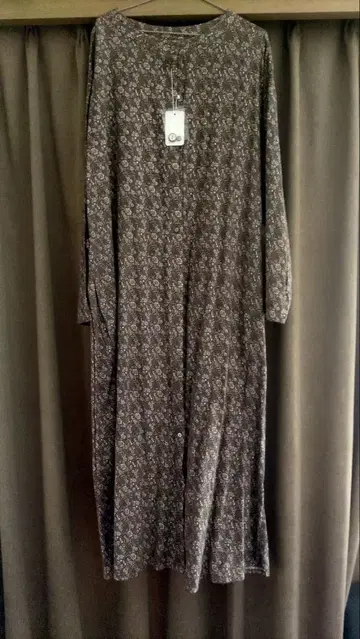 ista-ire 플라워 프린트 코튼 롱 원피스