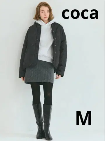 새상품 coca 워셔블 리버서블 퀼팅 블루종 블랙/그레이 M 사이즈