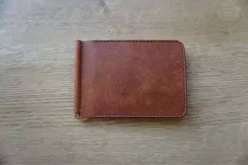 머니클립 고급 이탈리아 가죽 브라운 손바느질 핸드메이드 가죽 지갑