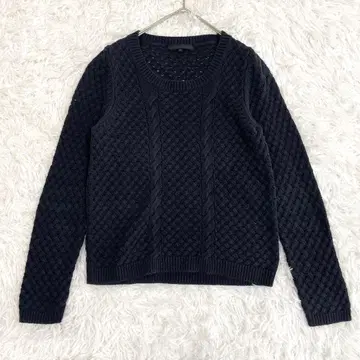 아나이 ANAYI 니트 스웨터 U넥 M 38 다크 네이비