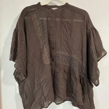 Samansa mos2 린넨 100% 브라운 오버 사이즈 셔츠