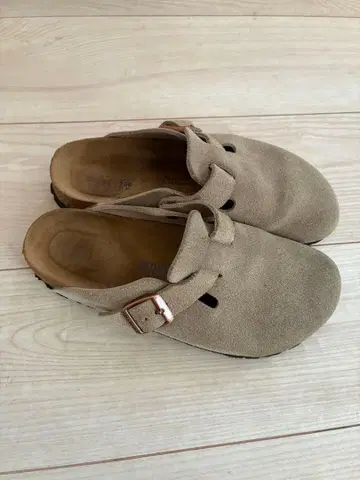 버켄스탁 보스턴 여성용 24cm 베이지 스웨이드