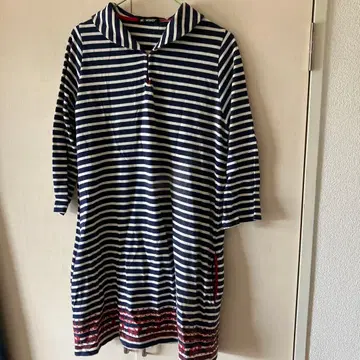 BEAMSBOY 카라 부착 스트라이프 반소매 티셔츠