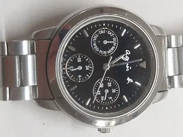 agnis b. 트리플 캘린더 쿼츠 블랙