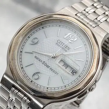 CITIZEN 시티즌 에코 드라이브 솔라 손목시계 실버 남성용 작동품