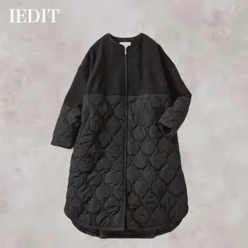 [ 완판 ] IEDIT 울 혼방 멜톤 사용의 고급스러운 액티브 퀼팅 코트