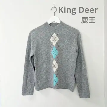사슴왕 King Deer 캐시미어 스웨터 아가일 무늬 캐시미어 100%