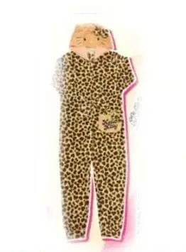 헬로키티 레오파드 무늬 브라운 콤비네존