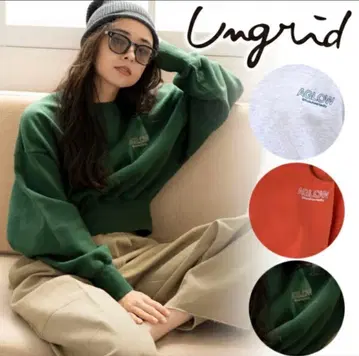 Ungrid 언그리드 로고 자수 숏 맨투맨