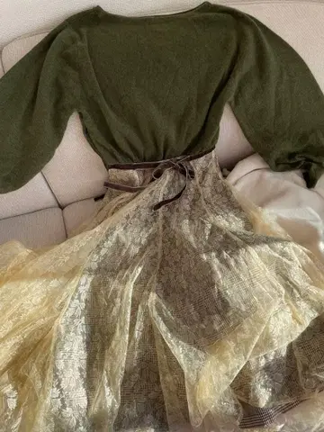 [ 릴리 브라운 ] 레이스 도킹 니트 원피스 LWNO205072