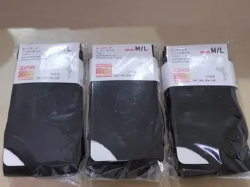 UNIQLO 히트텍 니트 레깅스 12분 길이 블랙 M/L 3세트