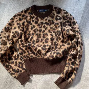 polo 랄프 로렌 레오파드 크롭 니트