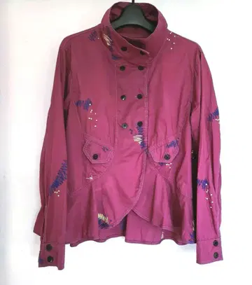 주의 있음 센소유니코 cube cube 자수 셔츠 자켓 긴팔