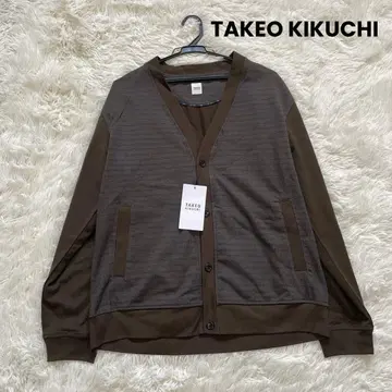 TAKEO KIKUCHI 그래프 체크 자카드 가디건