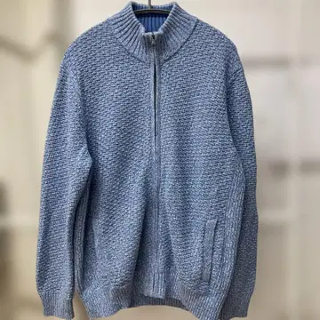 랜즈 엔드 파랑 집업 니트 스웨터 드라이버즈 니트