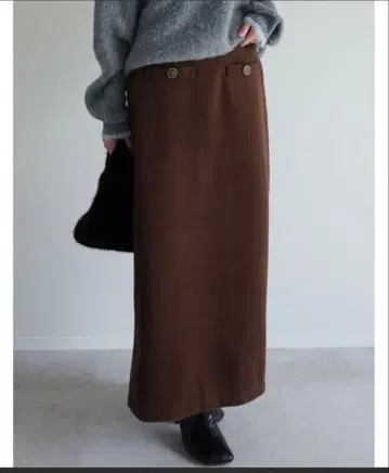 브라운 타이트 스커트