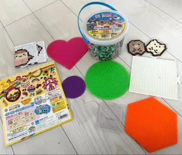 펄러비즈 세트 (다색 모양 플레이트 포함) 샘플 시트 포함 펄러비즈