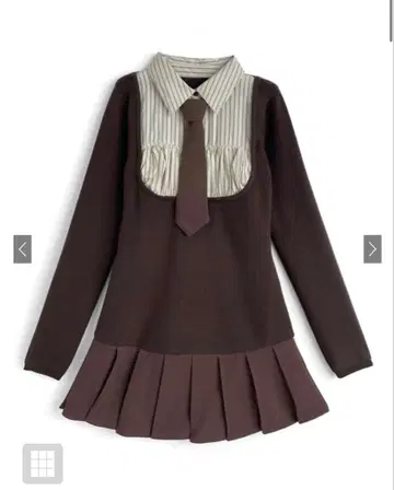 넥타이 포함 셔츠 도킹 니트 미니 원피스 k9400i